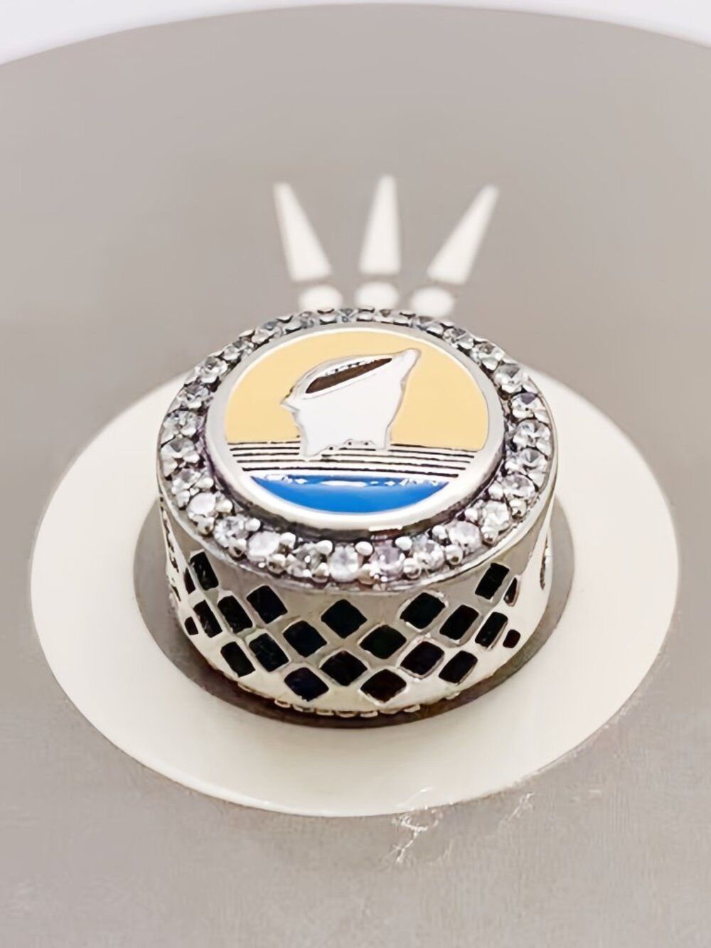 Pandora Bahamas Flag Charm, Crystal PavedBorder Enamel BahamasTravel Souvenir